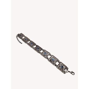 Accents Lane Bryant Bracelet Silver Blue Art Deco Regency Style 7.5"-9.5" NEW